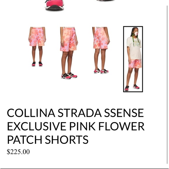 Collina Strada Pink Flower Shorts - Picture 2 of 4